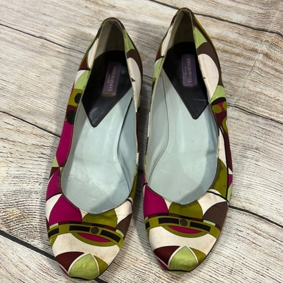 Emilio Pucci Shoes - Emilio Pucci Geometric Colorful Patterned Women's flats
